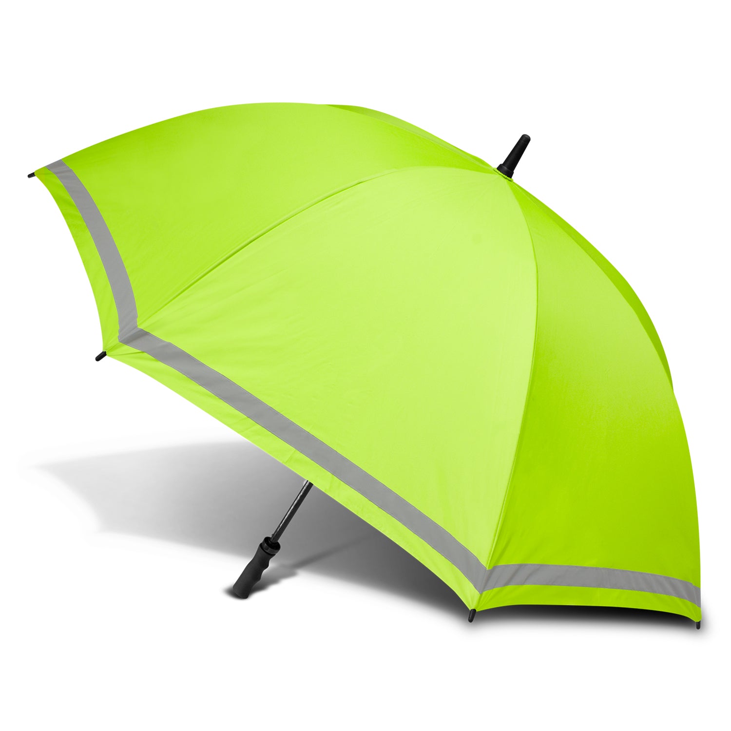 STORMPROOF SAFETY®️ - Robust Safety Umbrella with Fluoro Yellow Hi-Vis Canopy with Reflective Edging and Silver Underside, Windproof Fibreglass Frame and Fibreglass Shaft - Slide Open Mechanism