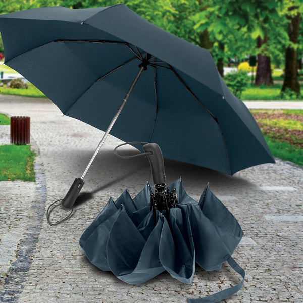 STORM PROOF ULTIMATE COMPACT®️ Premium Collapsible Umbrella With Heavy Duty Steel Frame SMART Automatic Open Close Push Button Technology