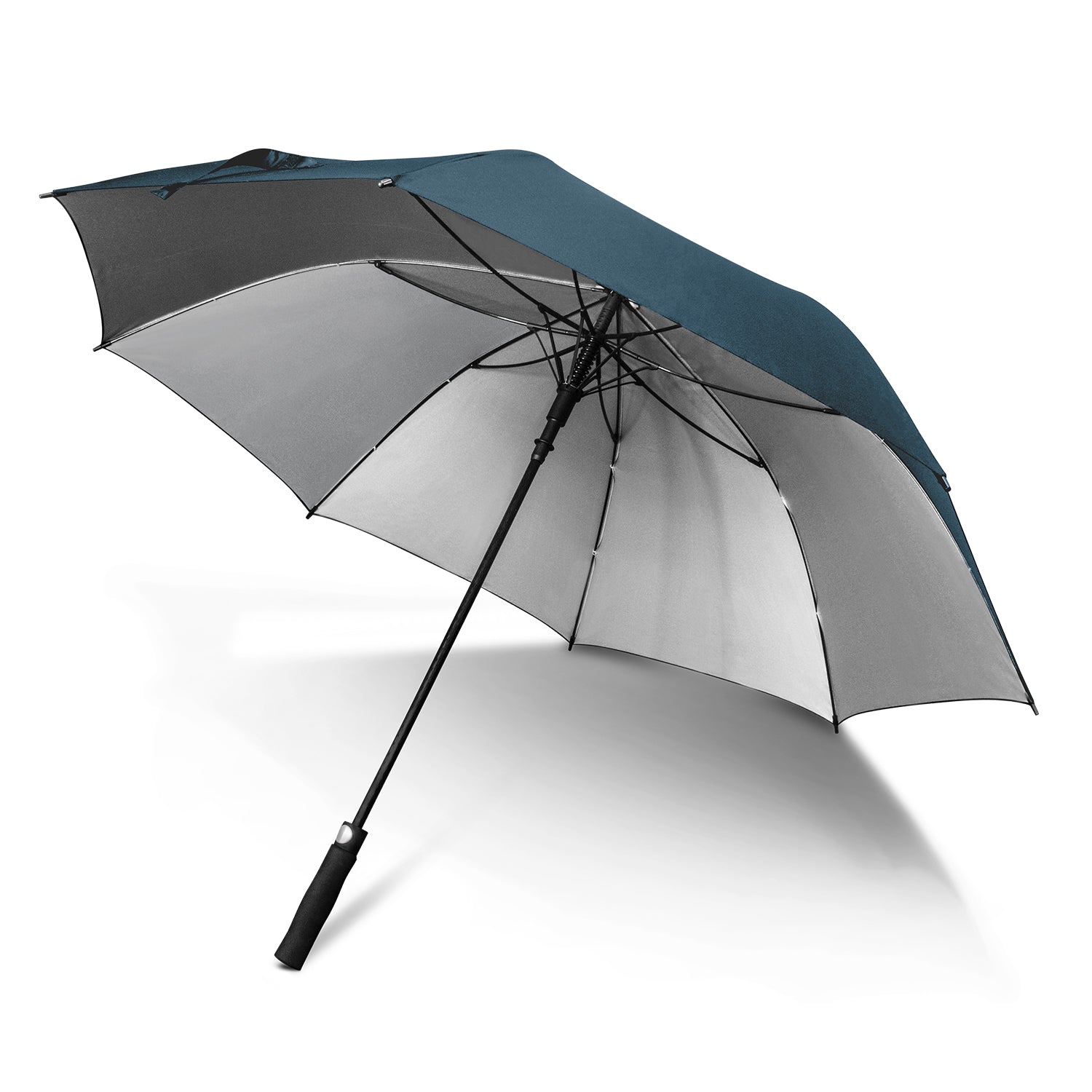STORM-PROOF®️-premium-silver-underside-umbrella-auto-open-navy-2