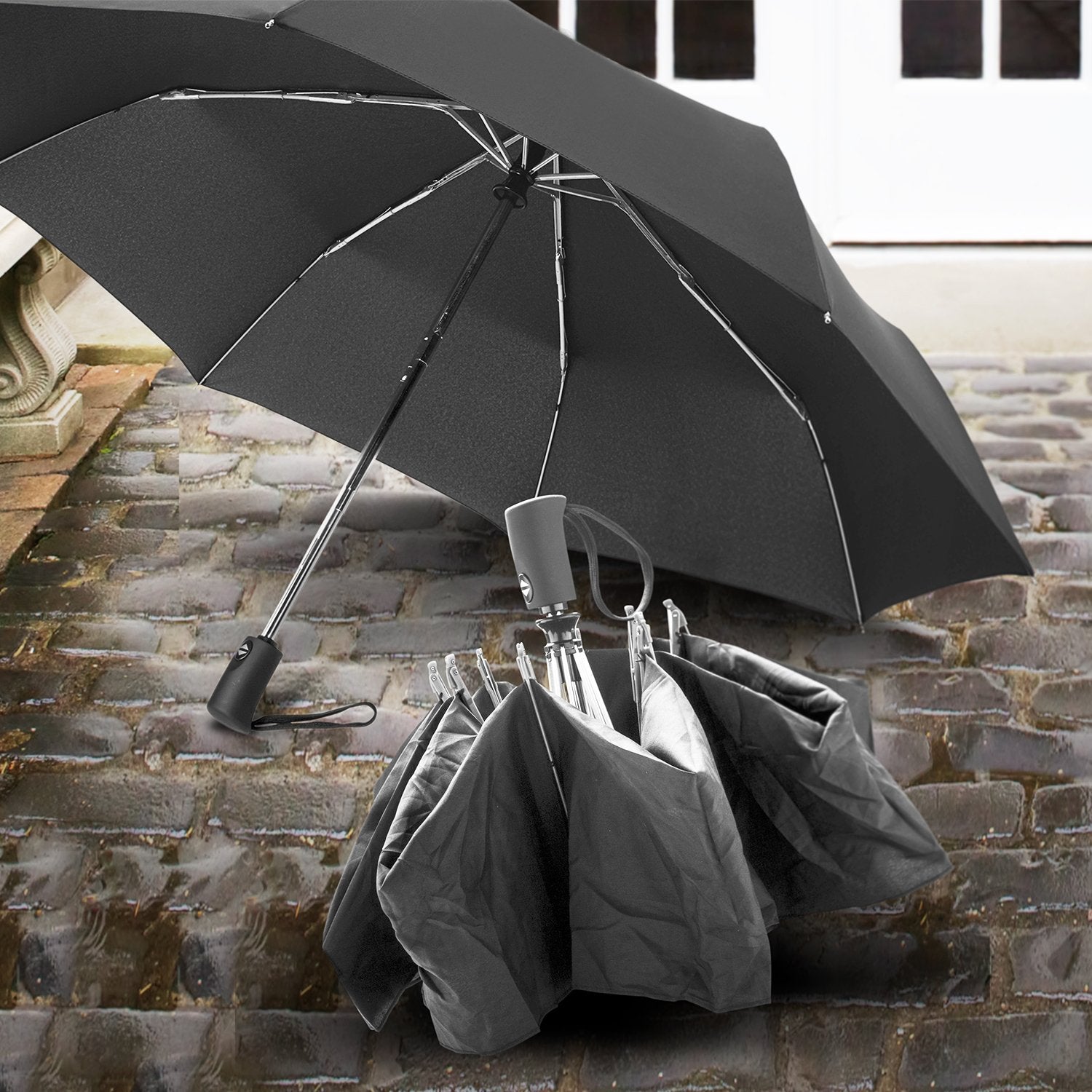 SWISS PEAK®️-inverted-fold-premium-compact-umbrella-smart-auto-close-auto-open-black-4