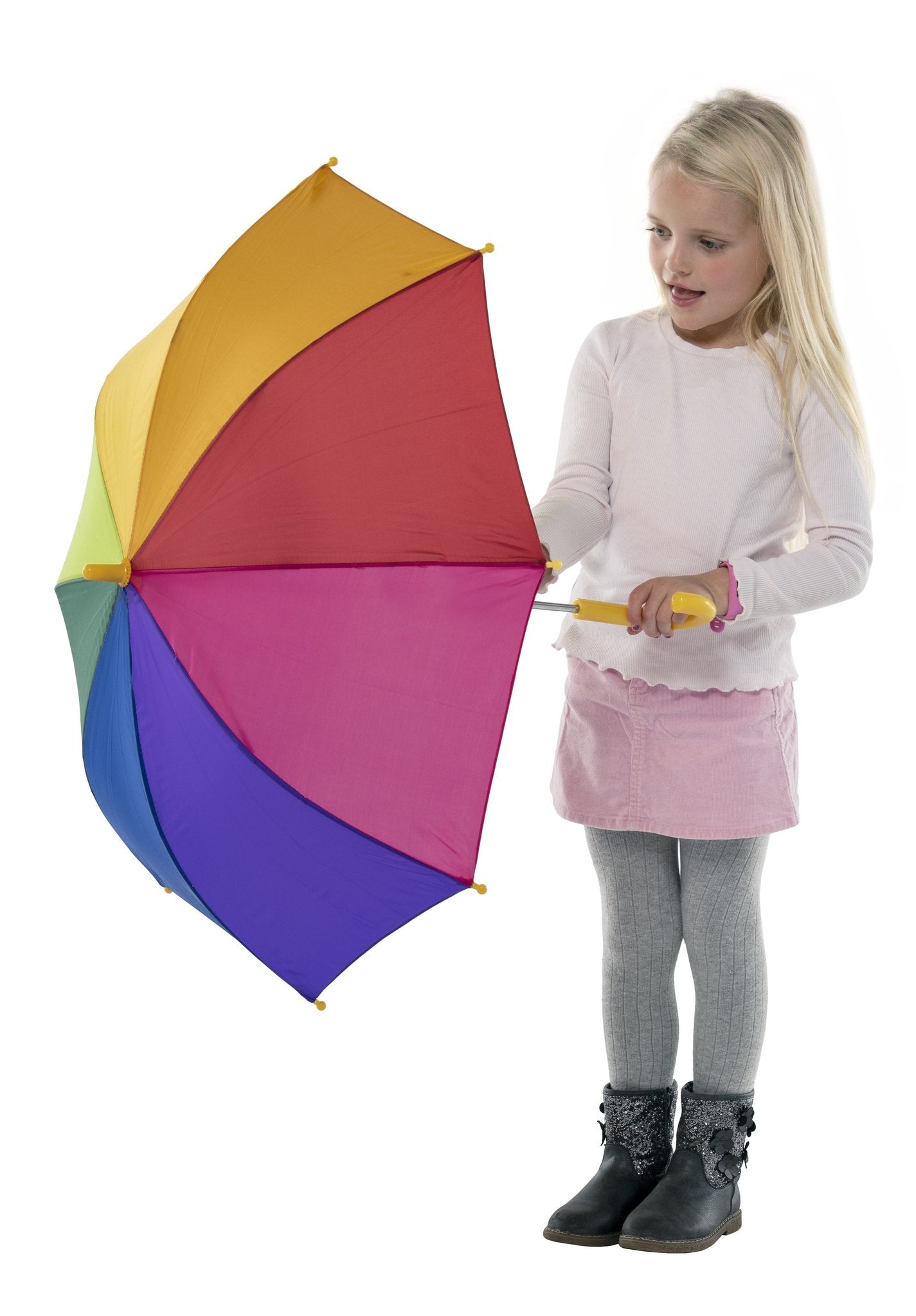 CLIFTON®️ KIDS - Kid Friendly Umbrella - Rainbow Panel Umbrella