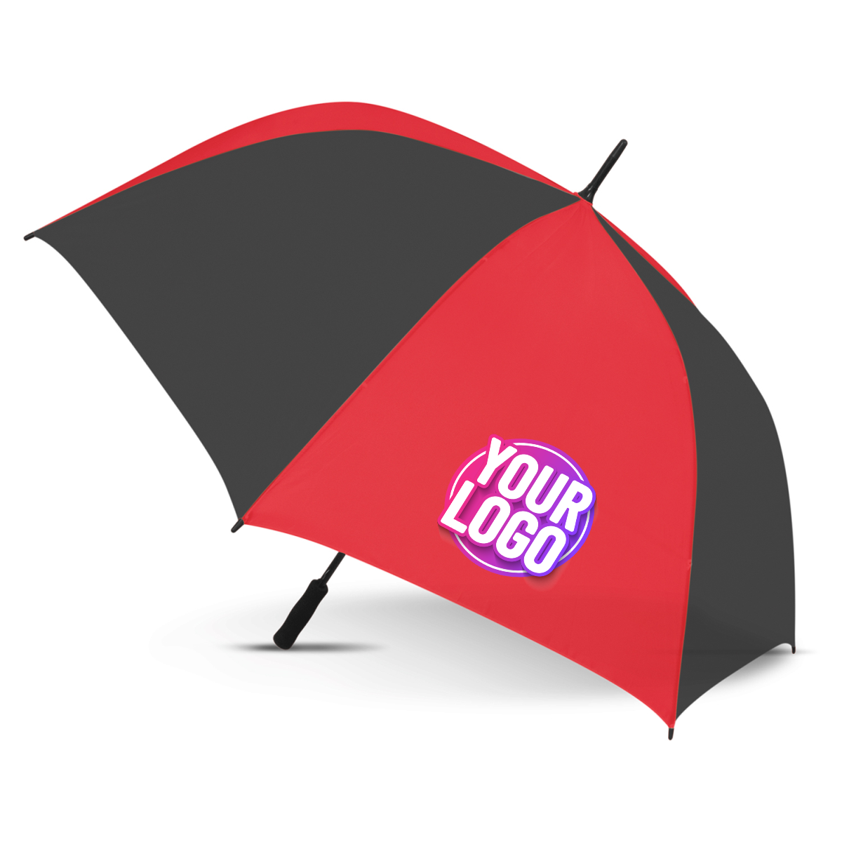 CUSTOM BRANDED - STORM PROOF ULTIMATE®️ Heavy Duty Sports Umbrella with Windproof Fibreglass Frame - Premium Automatic Opening - White Panels