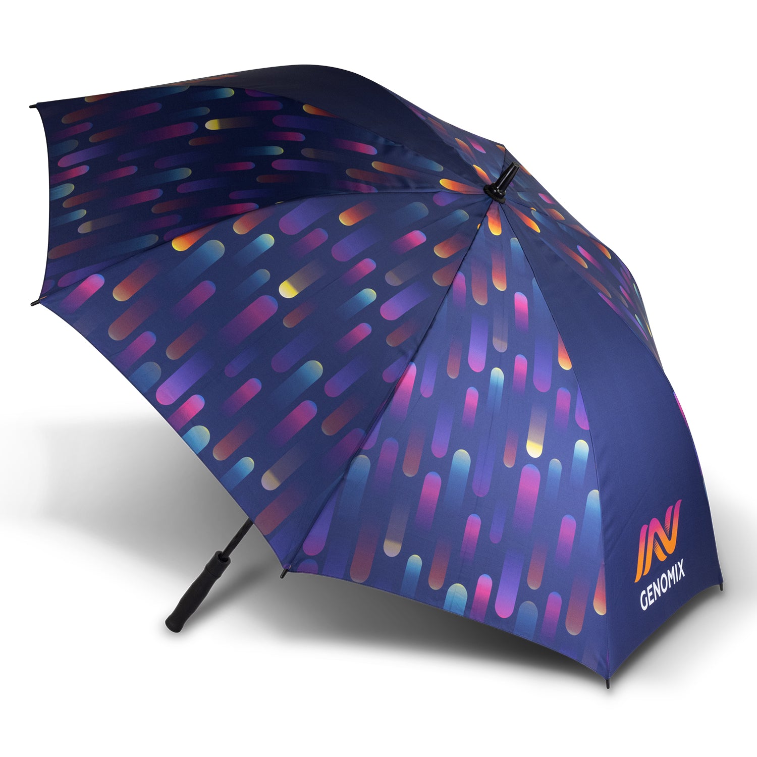 FULL COLOUR (ALL-OVER-PRINT) CUSTOM BRANDED - STORM PROOF SUPREME®️ Heavy Duty Sports Umbrella With Windproof Fibreglass Frame And Fibreglass Shaft - Premium Automatic Opening