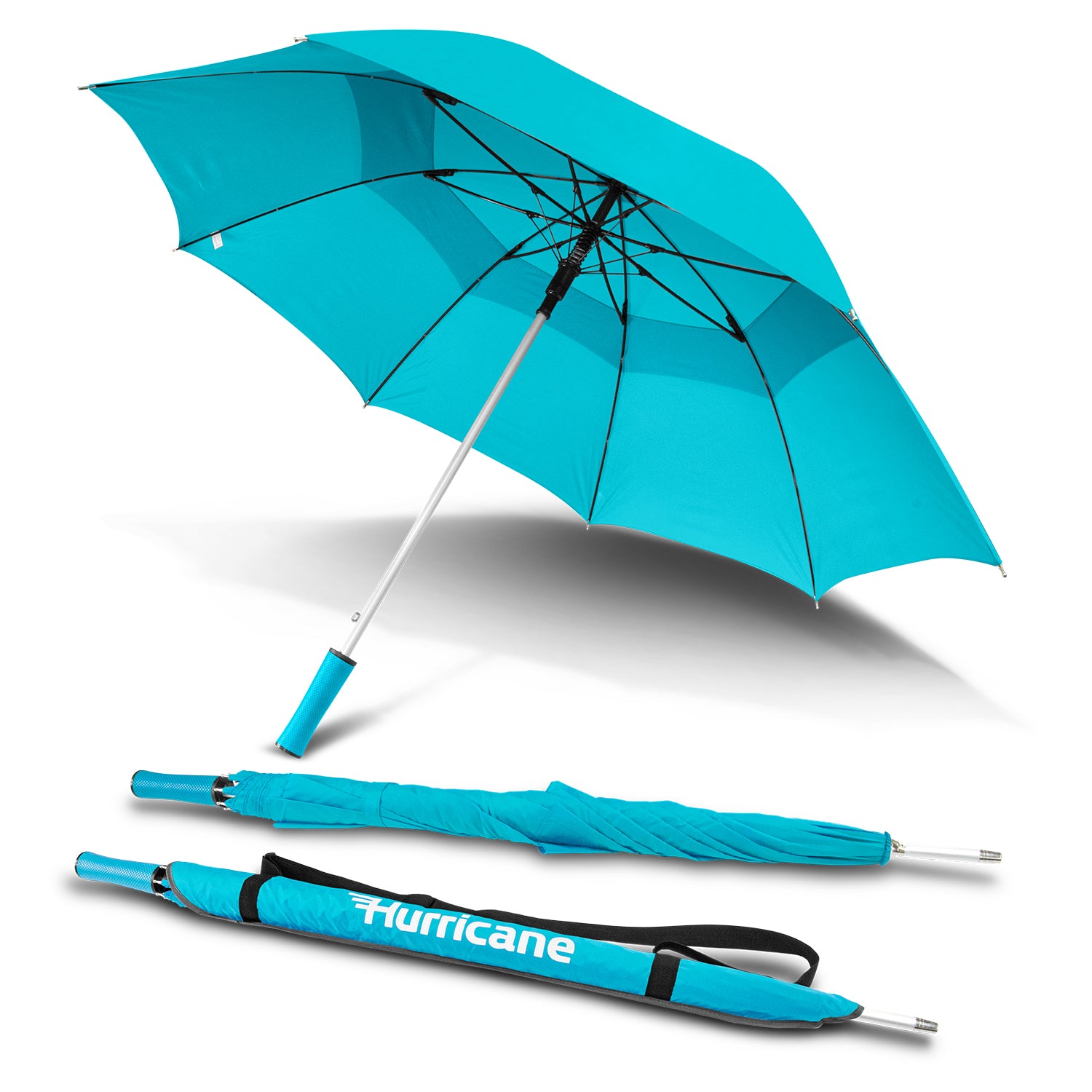 HURRICANE URBAN®️ Heavy Duty Wind-Rated Umbrella With Double Layer Wind/Vent System, Fibreglass Frame, Aluminium Shaft - Premium Automatic Opening