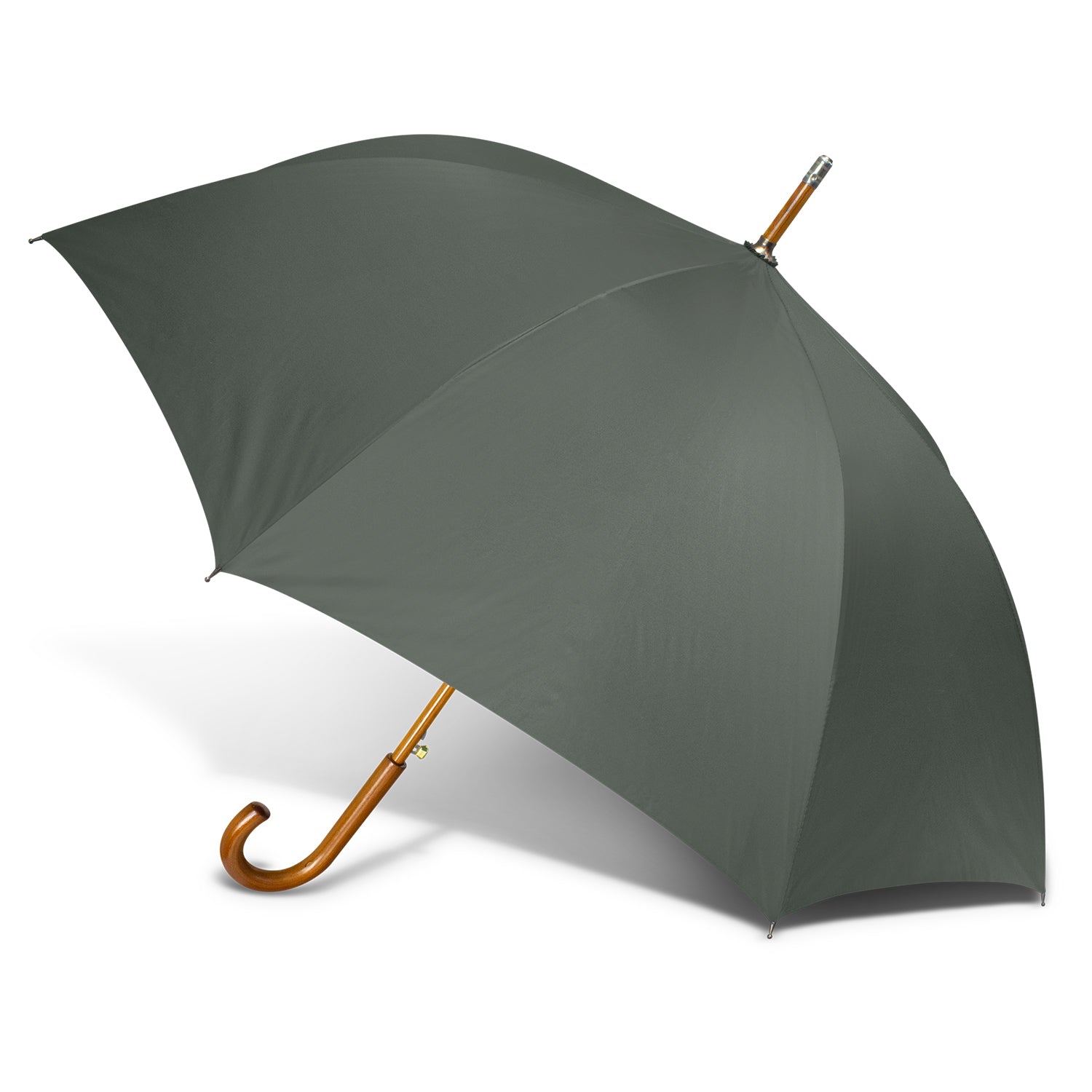 PEROS-Boutique-Umbrella-wooden-hook-handle-wooden-shaft-umbrella-grey