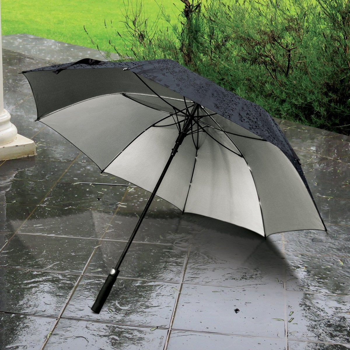 STORM-PROOF®️-premium-silver-underside-umbrella-auto-open-black