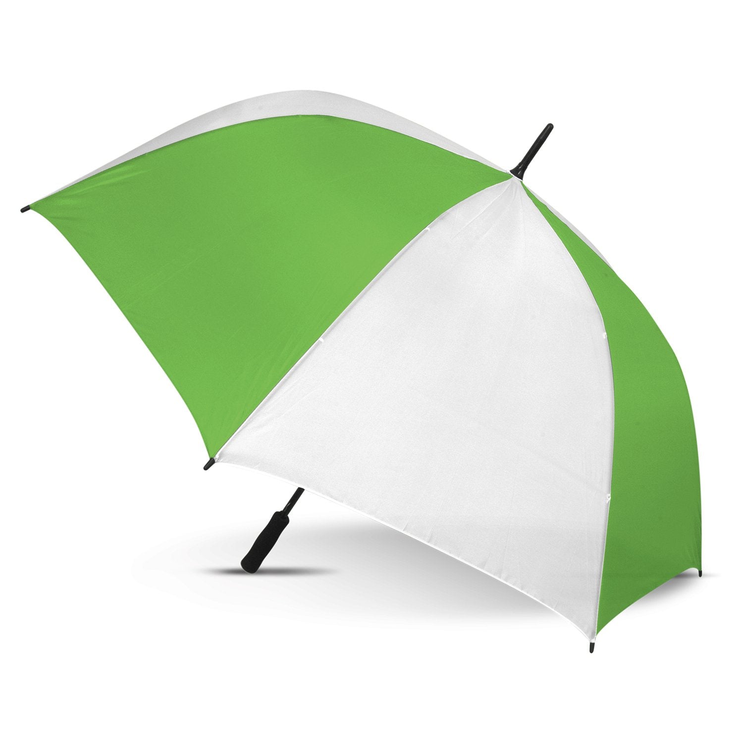 STORM-PROOF®️-premium-sports-umbrella-auto-open-white-and-bright-green-umbrella