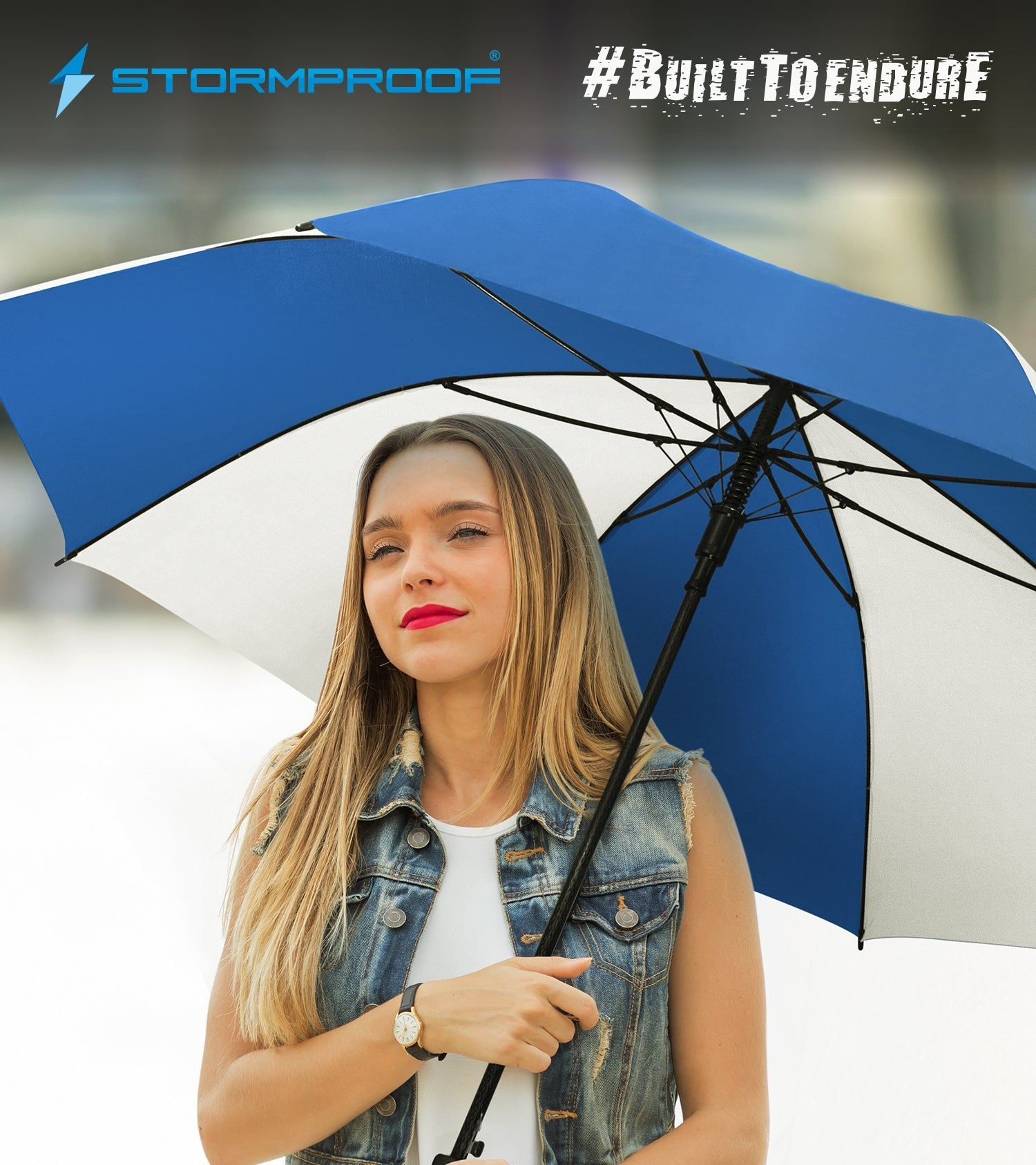 STORM-PROOF®️-premium-sports-umbrella-auto-open-white-and-royal-blue-umbrella-hero
