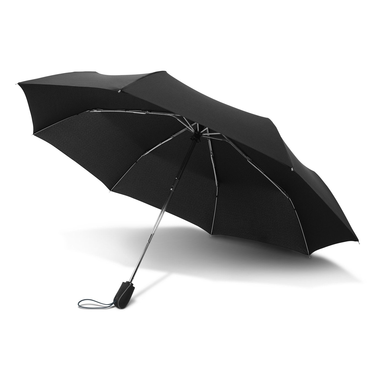 SWISS PEAK®️ TRAVELLER Premium Compact Umbrella With Wind Proof Fibreglass Frame - SMART Automatic Open & Close Push Button Technology