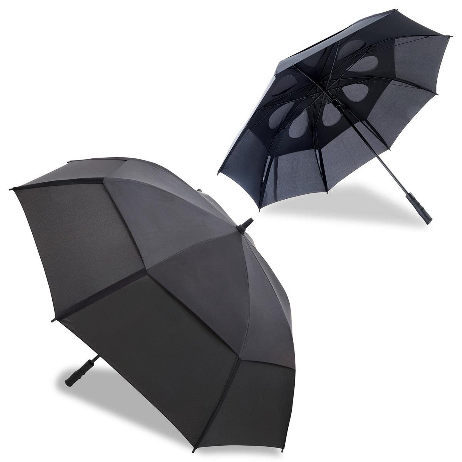 CUSTOM BRANDED - UMBRA®️ ULTIMATE Heavy Duty Umbrella With Superior ULTIMATE™ Fibreglass Frame, Double Layer Wind Vent System - Auto-Open Push Button Feature